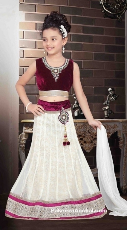 Kids Lehenga Choli Designs, Designer Velvet Lehenga Choli for Children | Indian Fashion Updates | Scoop.it