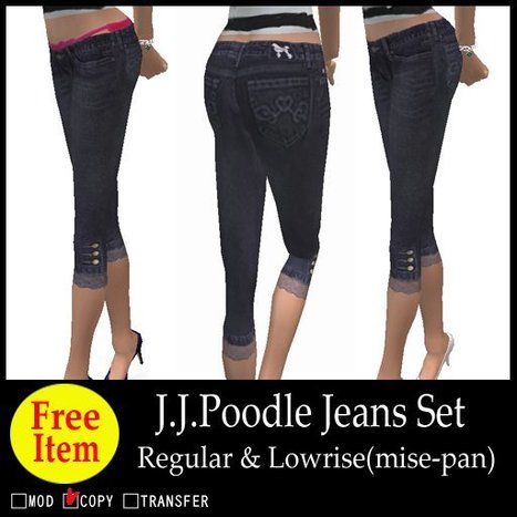 J.J.Poodle Jeans Set by Tisphone Sella | Teleport Hub | Second Life Freebies | Scoop.it