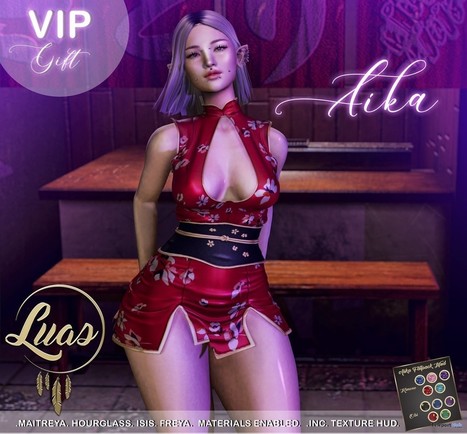 Aika Dress August 2019 Group Gift by Luas | Teleport Hub - Second Life Freebies | Teleport Hub | Scoop.it