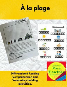 A la plage - Reading Comprehension and Vocabulary building pack | Primary French Immersion Education | Scoop.it