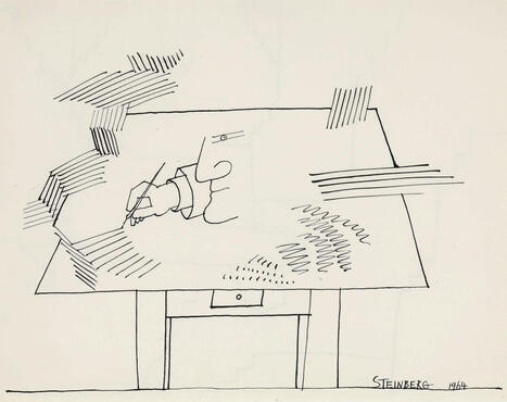 Saul Steinberg (1914-1999) , Ink (Drawing Table) II | Christie's | Co-construire des savoirs | Scoop.it