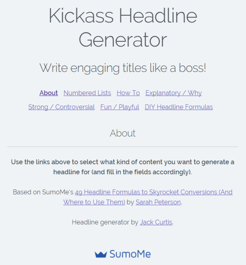 The Automatic Headline Generator, by SumoMe - SumoMe | The MarTech Digest | Scoop.it