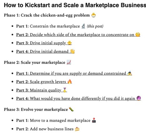 How to Kickstart and Scale a Marketplace Business – a 10 parts series on this evolution of #eCommerce HT @lennysan | Digital Collaboration and the 21st C. | Scoop.it