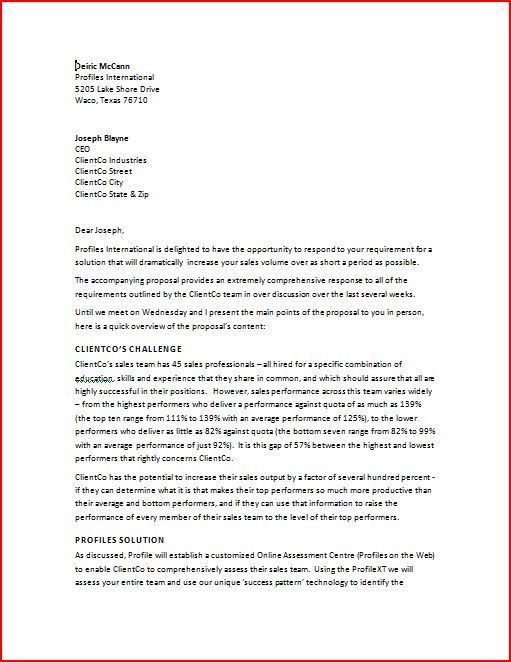 draft bank example L Letter Cover  Business  Proposal Cover Sample