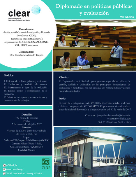 VIII edición Diplomado en Políticas Públicas y Evaluación – CLEAR Latin America | Evaluación de Políticas Públicas - Actualidad y noticias | Scoop.it