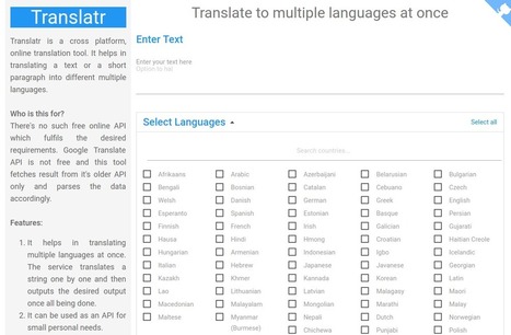 Translatr, página web para traducir un texto a múltiples idiomas de una sola vez | TIC & Educación | Scoop.it