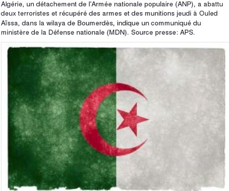 Algérie, un détachement de l’Armée nationale populaire (ANP), a abattu deux terroristes | Actualités Afrique | Scoop.it