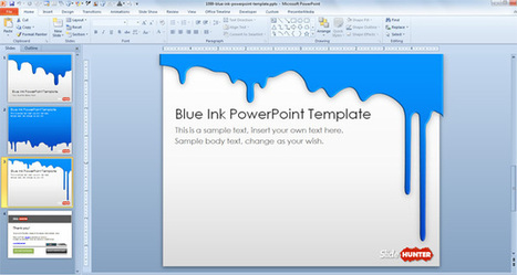 Free Blue Ink PowerPoint Template | Free Business PowerPoint Templates | Scoop.it
