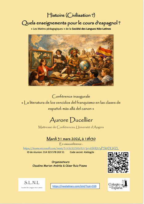 Conf&eacute;rence inaugurale &ndash; "La literatura de los vencidos del franquismo en las clases de espa&ntilde;ol : m&aacute;s all&aacute; del canon" - Mardi 31 mars, 18h30-20h | Veille &Eacute;ducative - L'actualit&eacute; de l'&eacute;ducation en continu | Scoop.it