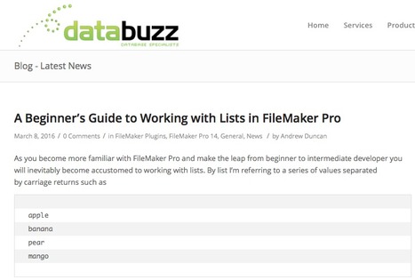 A Beginner’s Guide to Working with Lists in FileMaker Pro | Learning Claris FileMaker | Scoop.it