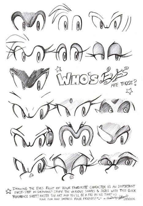 Sonic Character Eyes Reference | Drawing References and Resources | Scoop.it