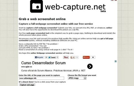 Web Capture, para tomar online screenshots de páginas web completas | TIC & Educación | Scoop.it