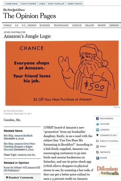 Amazon se met les libraires et écrivains américains à dos avec son « appli espionne » | Rue89 Culture | François MAGNAN  Formateur Consultant | Scoop.it