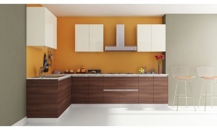 L Shaped Small Modular Kitchen Furniture Design