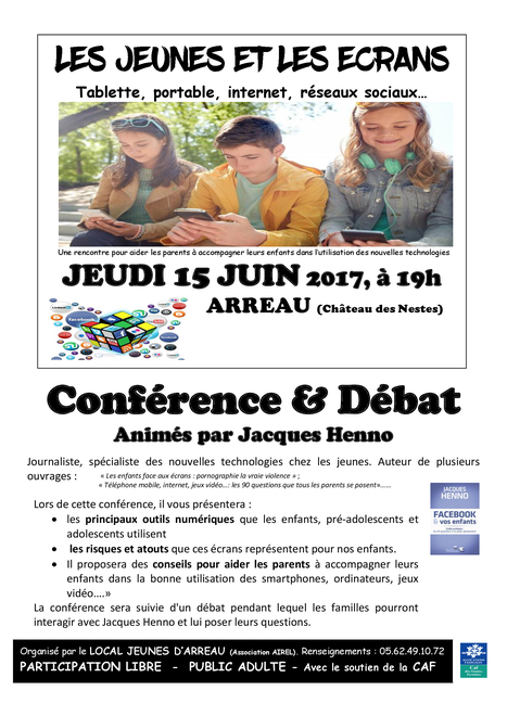 Conférence sur le thème "les jeunes et les écrans" à Arreau le 15 juin - AIREL | Vallées d'Aure & Louron - Pyrénées | Scoop.it