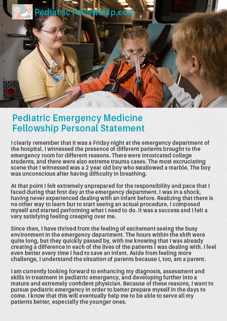 Pediatric Emergency Medicine Fellowship Persona