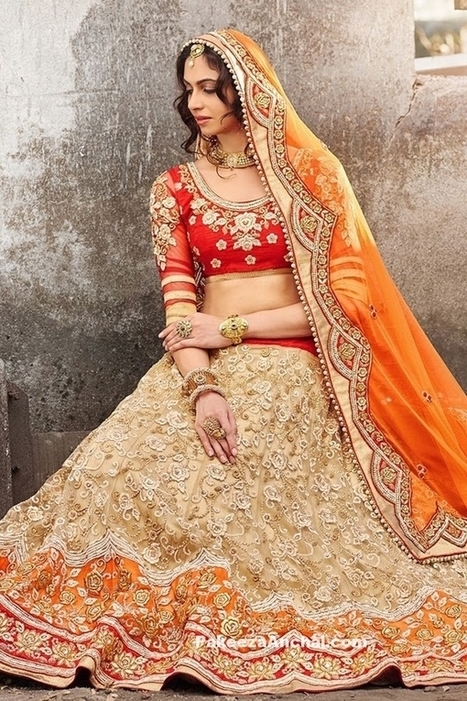 Luxurious Designer Georgette and Resham Bridal Lehenga Choli Designs | Indian Fashion Updates | Scoop.it