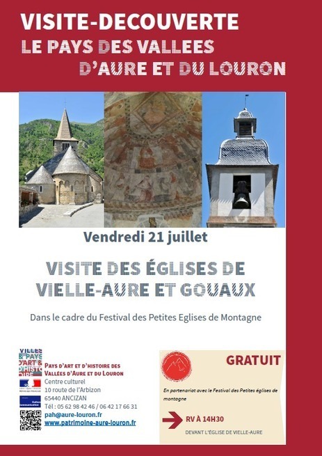 Le 21 juillet, dans le cadre du Festival des petites églises de montagne, visite des églises de Vielle-Aure et Gouaux | Vallées d'Aure & Louron - Pyrénées | Scoop.it