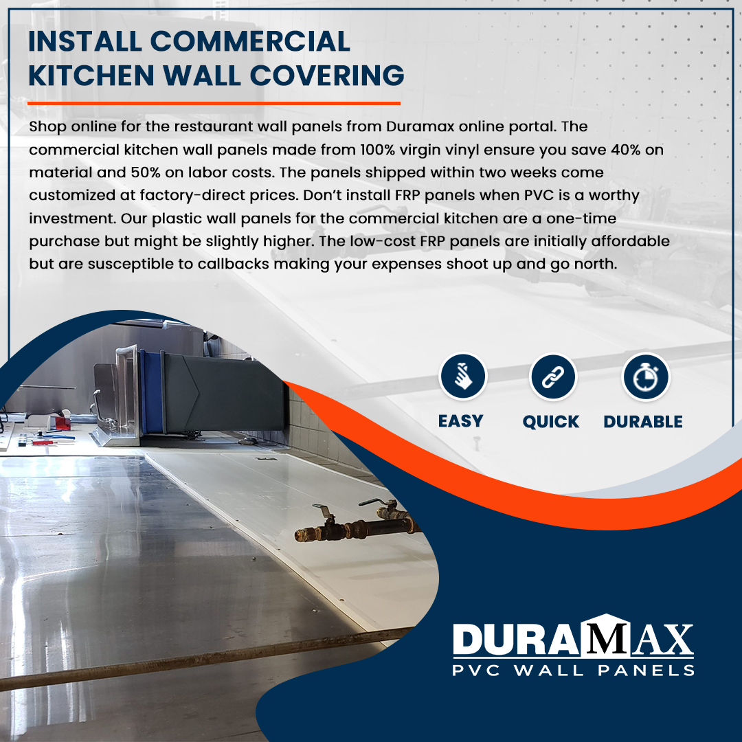 Install Commercial Kitchen Wall covering Dur...