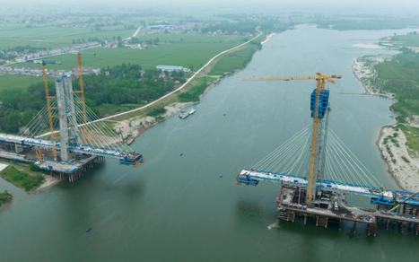 Photos Chine : construction du grand pont enjambant le fleuve Hanjiang de Zhongxiang — Chine Informations | Wuhan, Hubei | Scoop.it