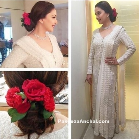 Madhuri Dixit in White Outfit by Abu Jani Sandeep Khosla | Indian Fashion Updates | Scoop.it