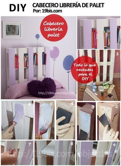 DIY: Pallet Bookcase Headboard | 1001 Pallets ideas ! | Scoop.it