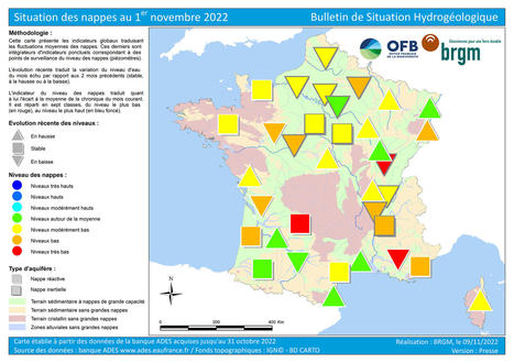 Nappes d'eau souterraine au 1er novembre 2022 | Biodiversité | Scoop.it