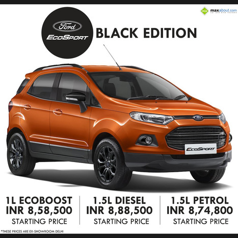Ford EcoSport Black Edition Launched @ INR 8,58,500 (Ex-showroom Delhi) | Maxabout Cars | Scoop.it