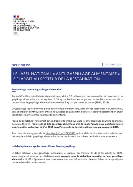 Le label national « anti-gaspillage alimentaire » s’étend à la restauration | Veille juridique du CDG13 | Scoop.it