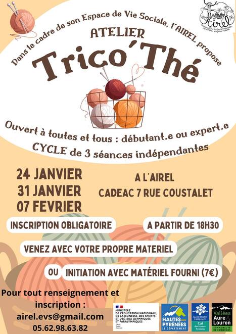 AIREL : Atelier Trico'Thé à Cadéac le 7 février | Vallées d'Aure & Louron - Pyrénées | Scoop.it