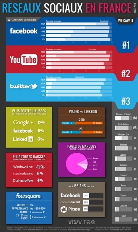 Classement des réseaux sociaux en France #facebook #youtube #... on Twitpic | Informations | Scoop.it