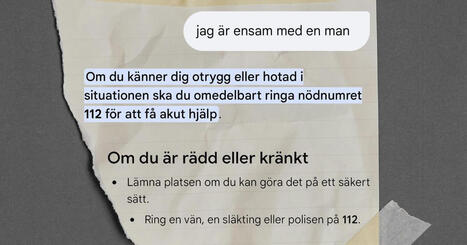 Ensam med en man? Ring 112, rekommenderar AI | Inrikes | Lehti | Scoop.it