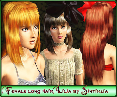 Sintiklia's creations: Female long hair Lilia + accessory big bow by Sintiklia | Les Sims | Scoop.it
