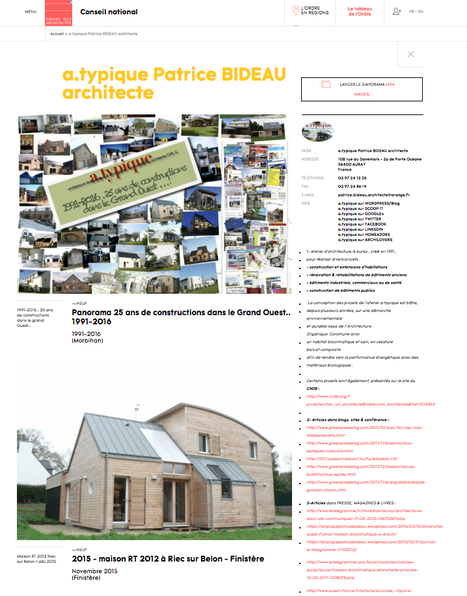 "Nouveau portfolio CNOA...! a.typique Patrice BIDEAU architecte "-architectes.org | Architecture Organique | Scoop.it