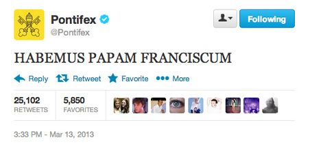 The New Pope's First Tweet | Communications Major | Scoop.it