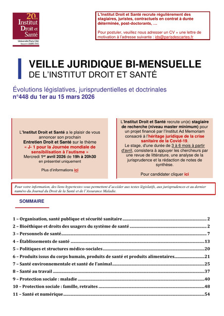 Veille juridique de l'Institut Droit & Sant&eacute; | Solidarit&eacute;s | Scoop.it