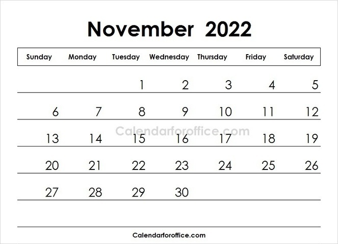 November 2022 Calendar Designs | Printable Cale...