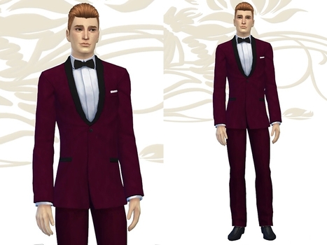 Costumes avec noeud papillon - 5 coloris (Sims 4) << Fuyaya pour Sims Artists | Les Sims | Scoop.it