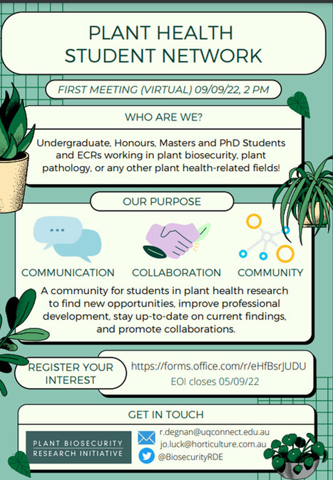 Expression of Interest: Plant Health Student Network  PLANT HEALTH STUDENT NETWORK | FIRST MEETING (VIRTUAL) 09/09/22, 2 PM | CIHEAM Press Review | Scoop.it