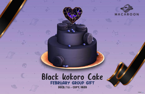 Black Kokoro Cake February 2023 Group Gift by Macaroon | Teleport Hub - Second Life Freebies | Second Life Freebies | Scoop.it