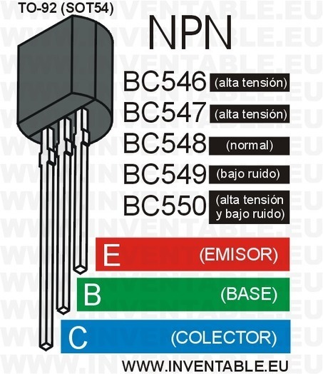 El transistor BC548 y la serie BC546, BC547, BC549, BC550 | Inventable | tecno4 | Scoop.it