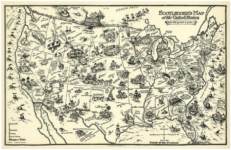 Bootlegger’s Map of the United States, 1926 | History Today | IGCSE: USA in the '20s and '30s | Scoop.it