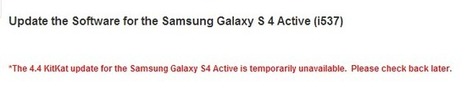 Samsung And AT&T Pause The KitKat OTA Rollout For The S4 Active While They 'Look Into Potential Improvements' | Android Discussions | Scoop.it