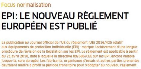 EPI : le nouveau règlement européen est publié | Prévention du risque chimique | Scoop.it