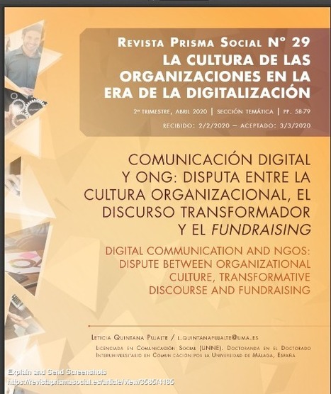 Comunicación digital y ONG: disputa entre la cultura organizacional, el discurso transformador y el fundraising | Andrea Leticia Quintana Pujalte | Comunicación en la era digital | Scoop.it