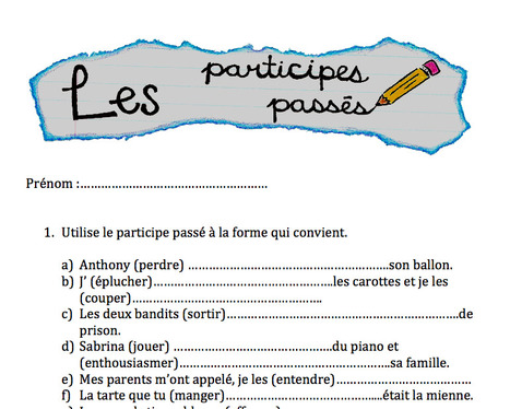 Bienvenue dans la BDDP de la hep vaud: exercice sur les participes pass&eacute;s | Fran&ccedil;ais, langue d'enseignement | Scoop.it