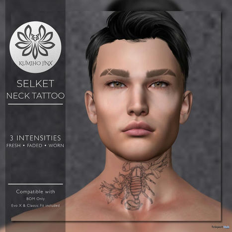 Selket Neck Tattoo September 2021 Group Gift by KUMIHO x j!NX | Teleport Hub - Second Life Freebies | Second Life Freebies | Scoop.it