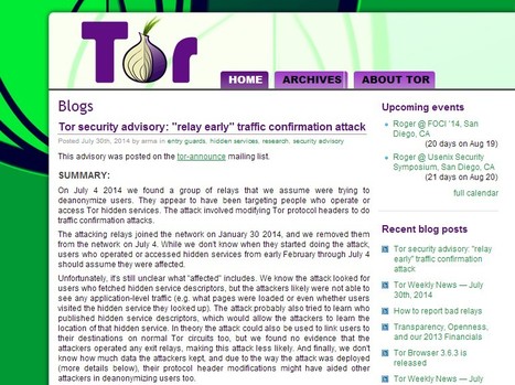 The Tor Blog | Tor security advisory: "relay early" traffic confirmation attack | ICT Security-Sécurité PC et Internet | Scoop.it