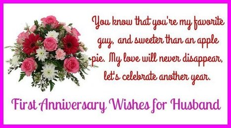 Happy First Wedding Anniversary Message To My H