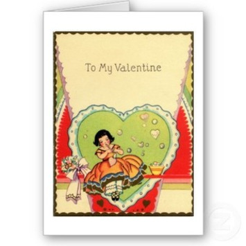 Charming Vintage Valentine with Pretty Girl from Zazzle.com | Antiques & Vintage Collectibles | Scoop.it